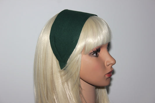 Linen headband women Dark Green head scarf