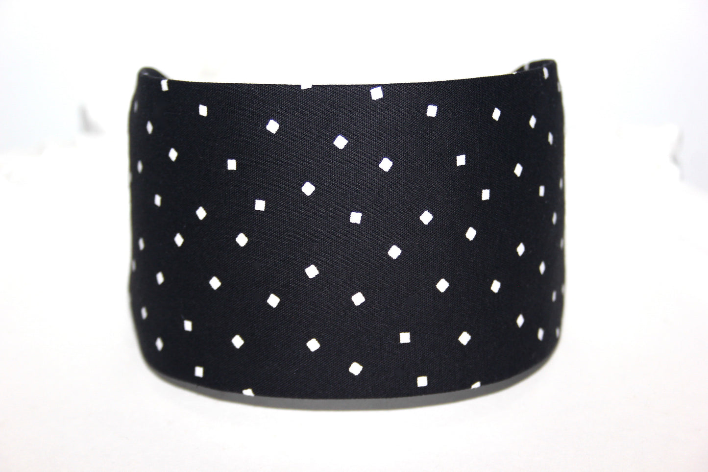 Wide cotton headband for women Black & White geometric print headwrap