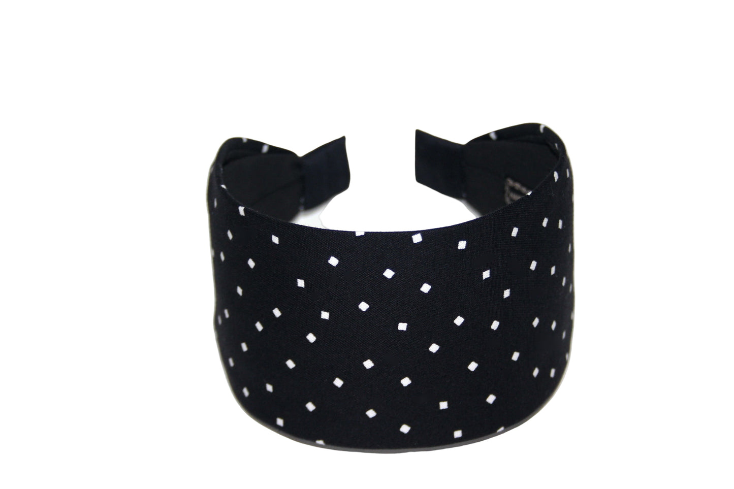 Wide cotton headband for women Black & White geometric print headwrap