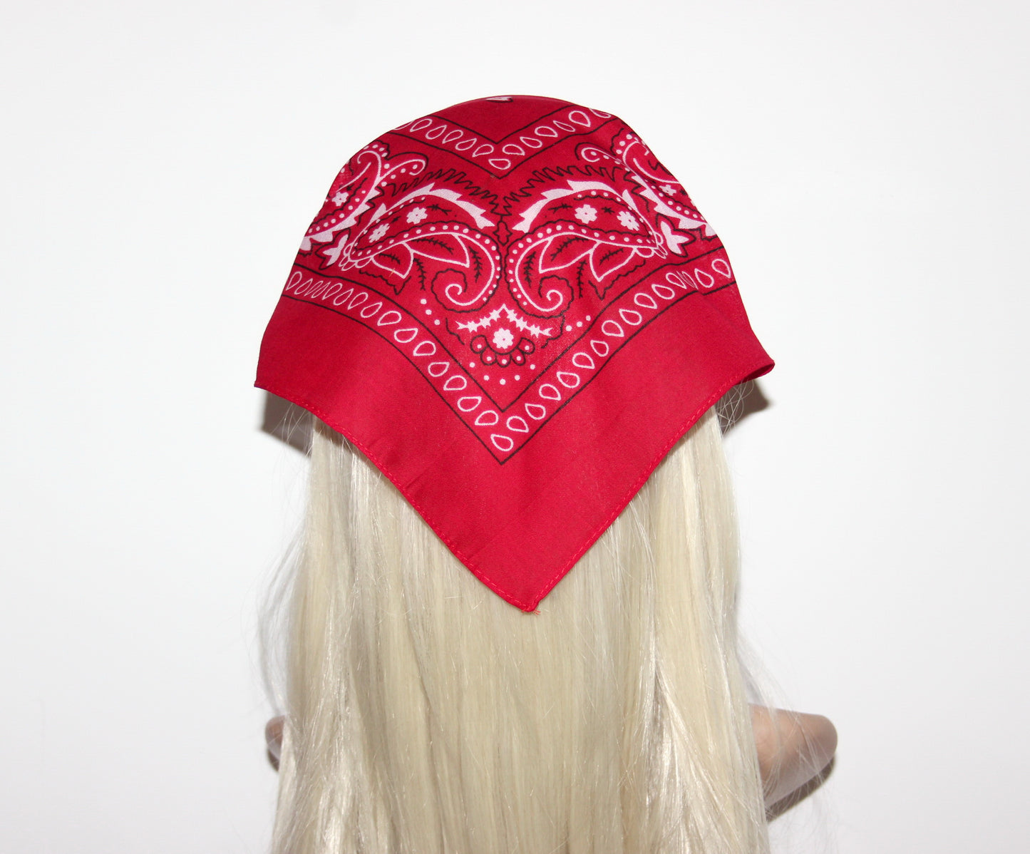 Red cotton triangle bandana Comfy hippie paisley headband