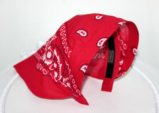 Red cotton triangle bandana Comfy hippie paisley headband