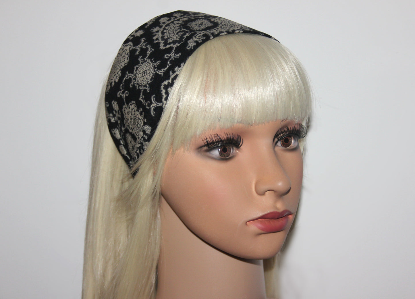 Retro headband Paisley pattern hairband vintage head scarf deluxe soft headband Upcycled Italian wool scarf