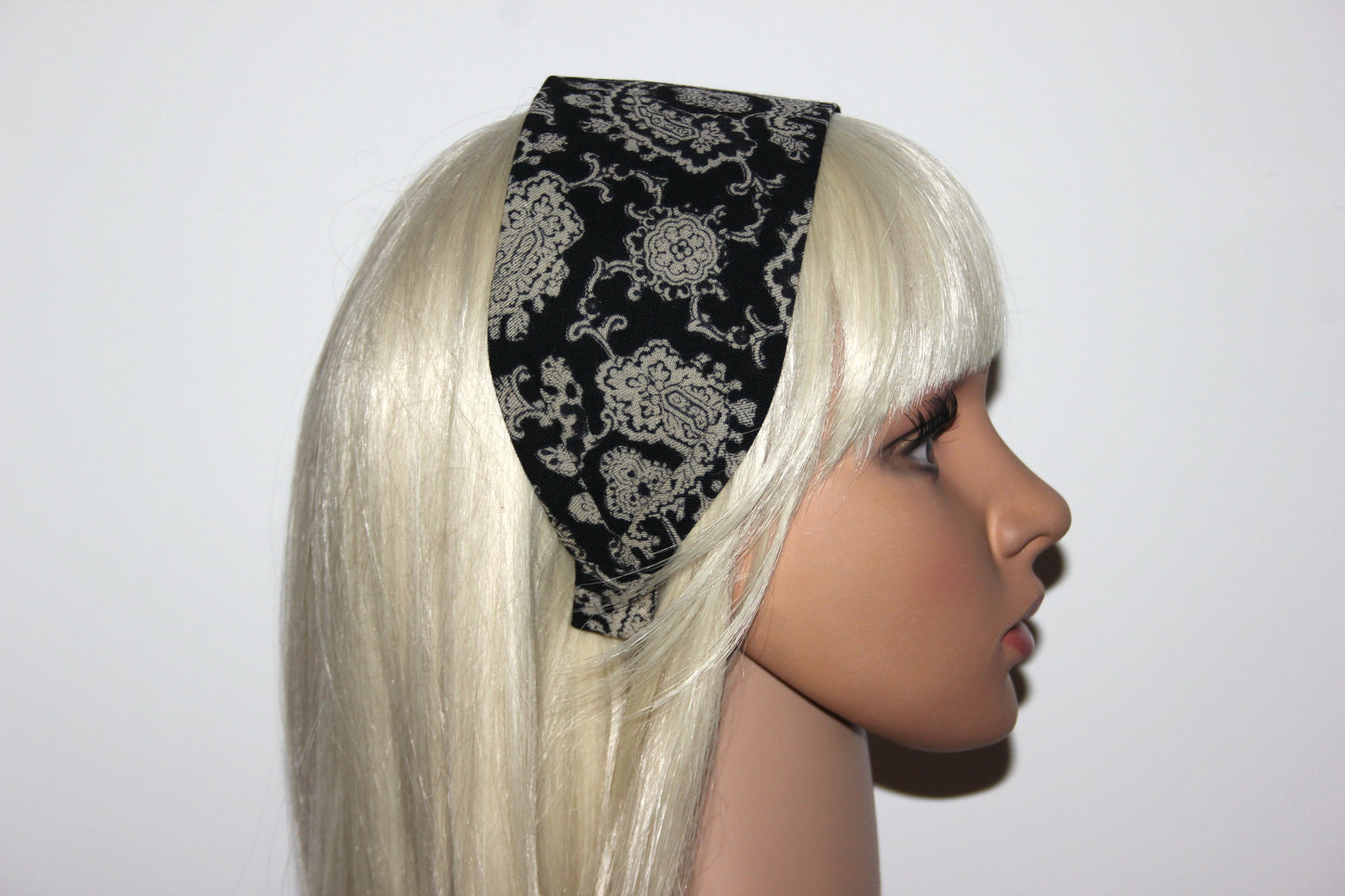 Retro headband Paisley pattern hairband vintage head scarf deluxe soft headband Upcycled Italian wool scarf