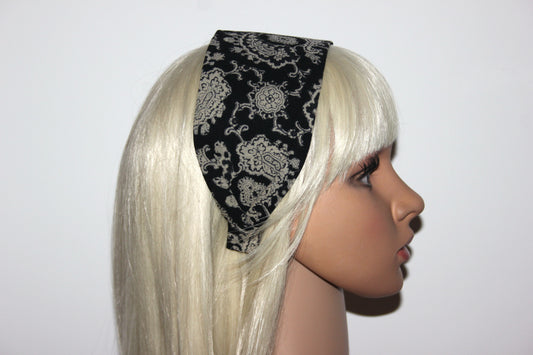 Retro headband Paisley pattern hairband vintage head scarf deluxe soft headband Upcycled Italian wool scarf