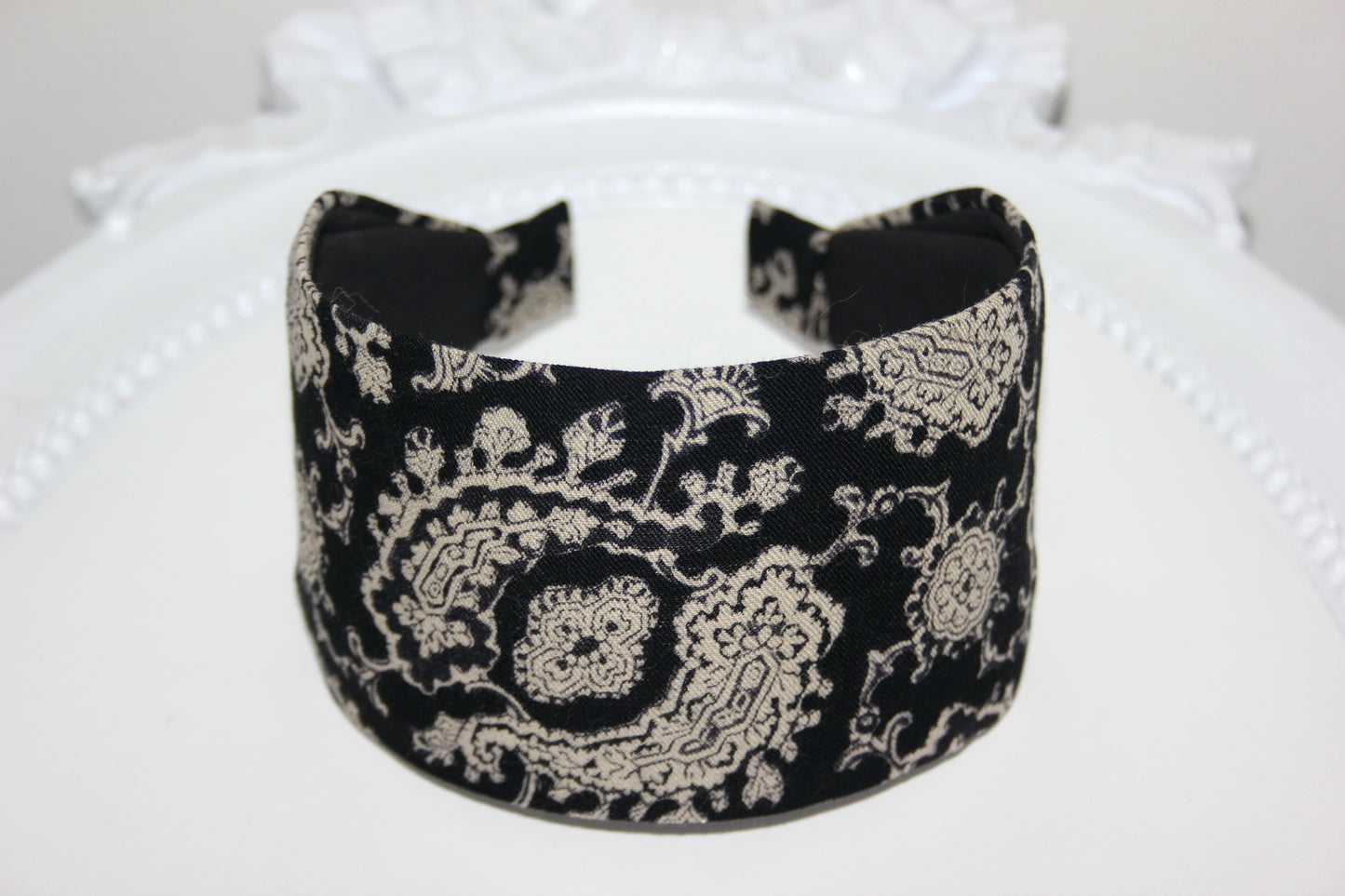 Retro headband Paisley pattern hairband vintage head scarf deluxe soft headband Upcycled Italian wool scarf