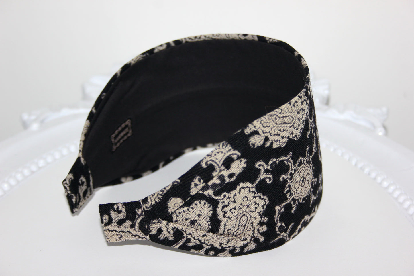 Retro headband Paisley pattern hairband vintage head scarf deluxe soft headband Upcycled Italian wool scarf