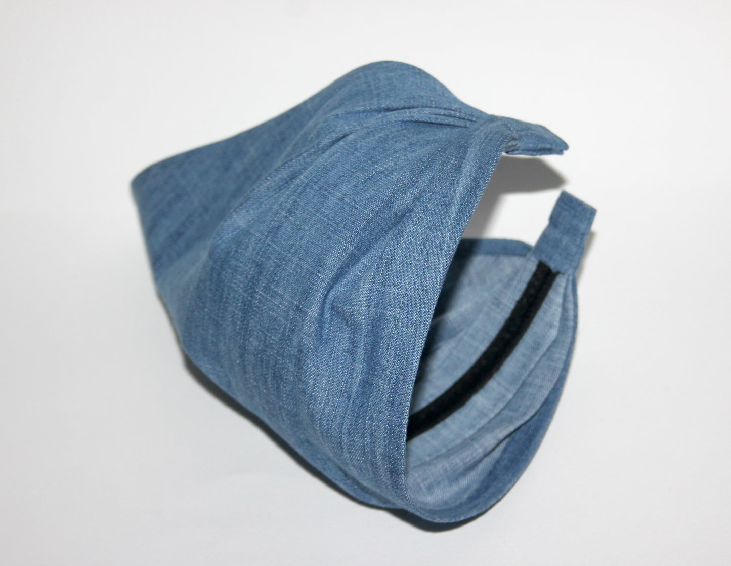 Blue Denim hair kerchief Bandana headband 10"/14" inch triangle head cover, hippie headpiece