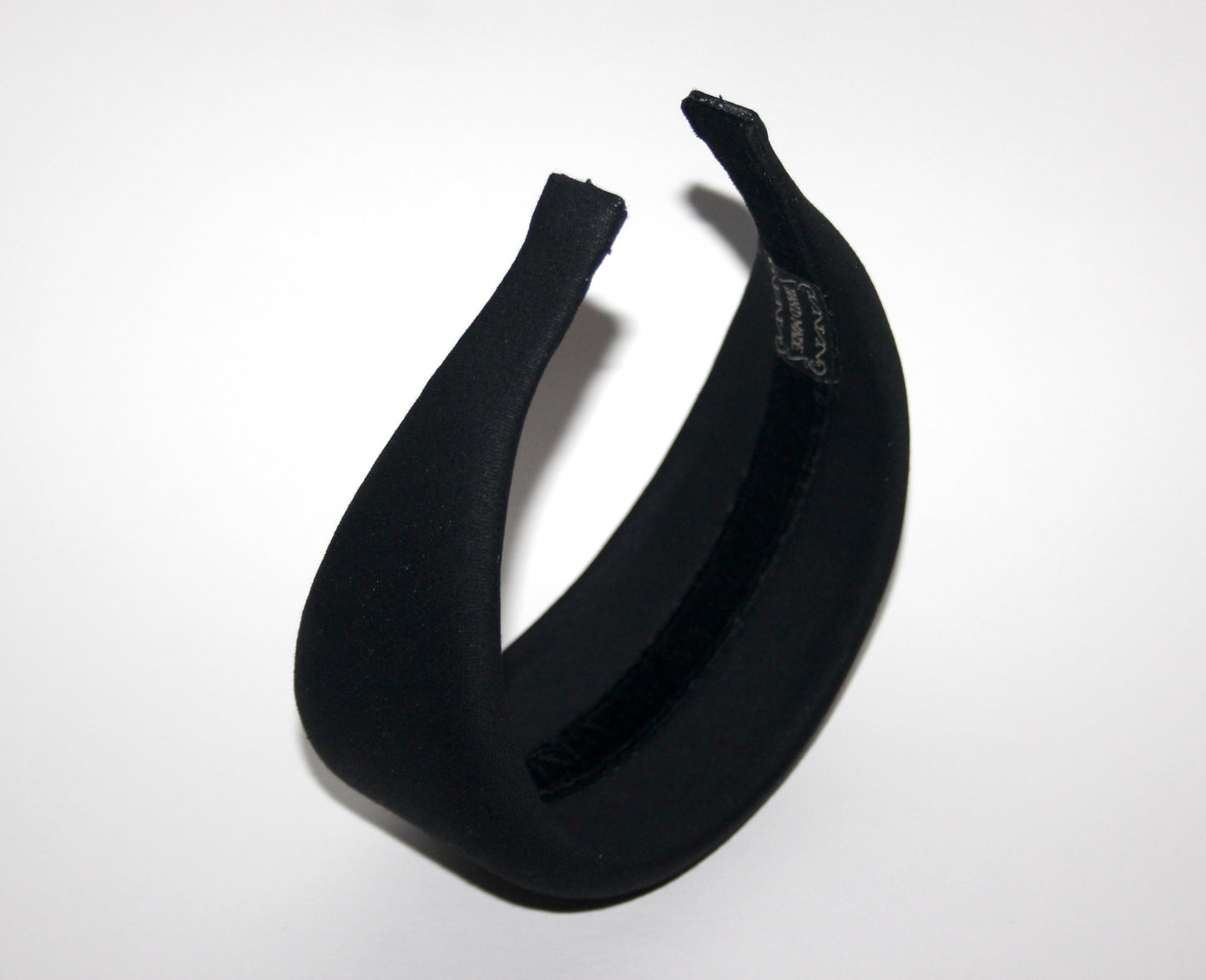Denim puffy hairband, Black padded headband for women, cotton thick hairband, plastic free
