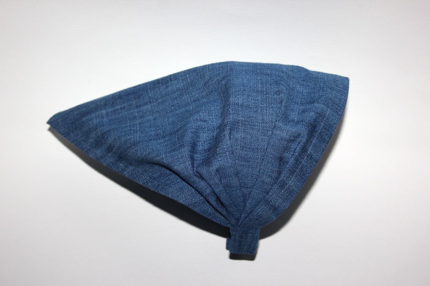 Denim hair kerchief Blue Bandana headband 10"/14" inch triangle head cover, hippie headpiece