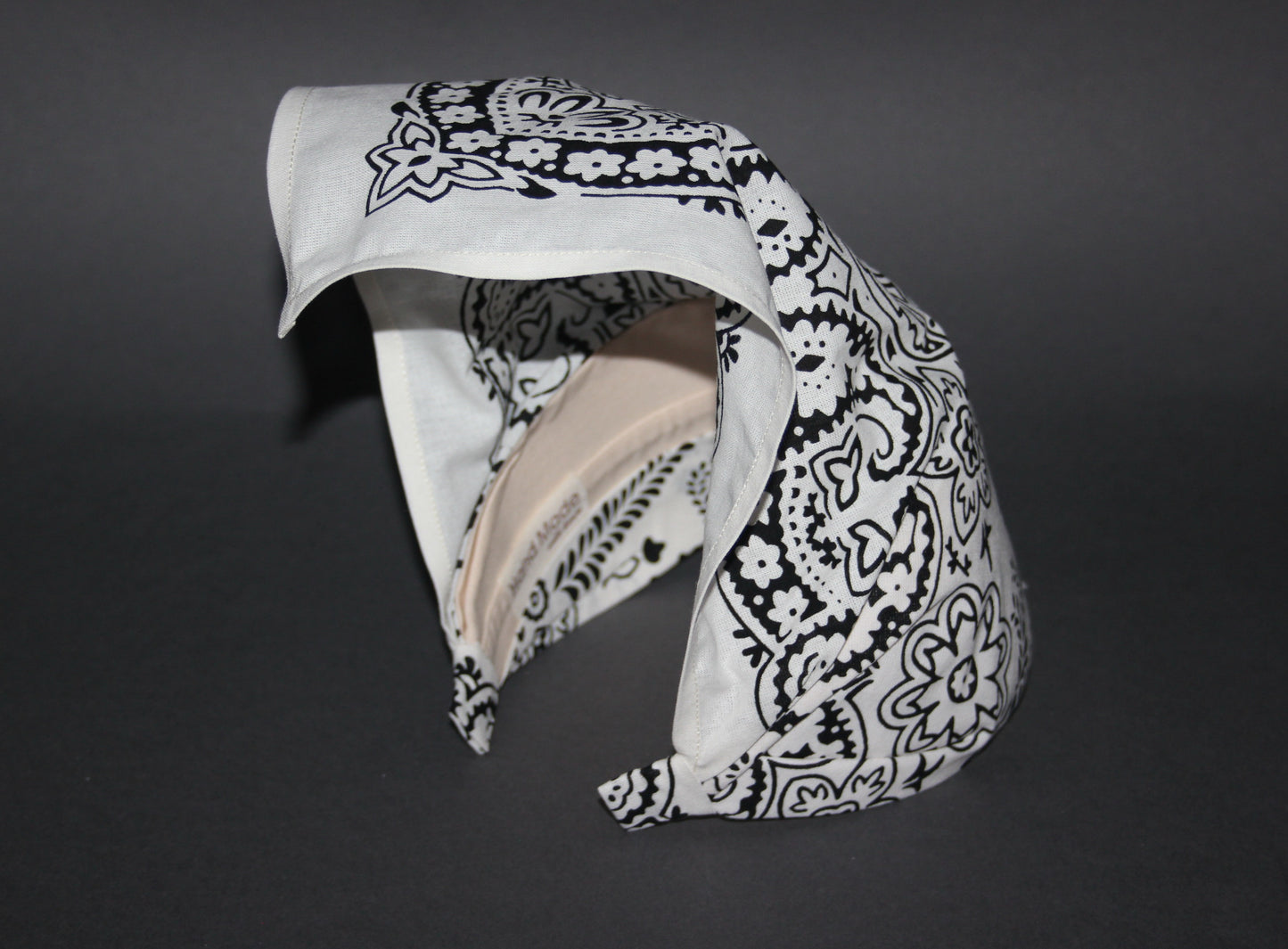 Ivory triangle bandana, 12" inch cotton headband, structured country bandana