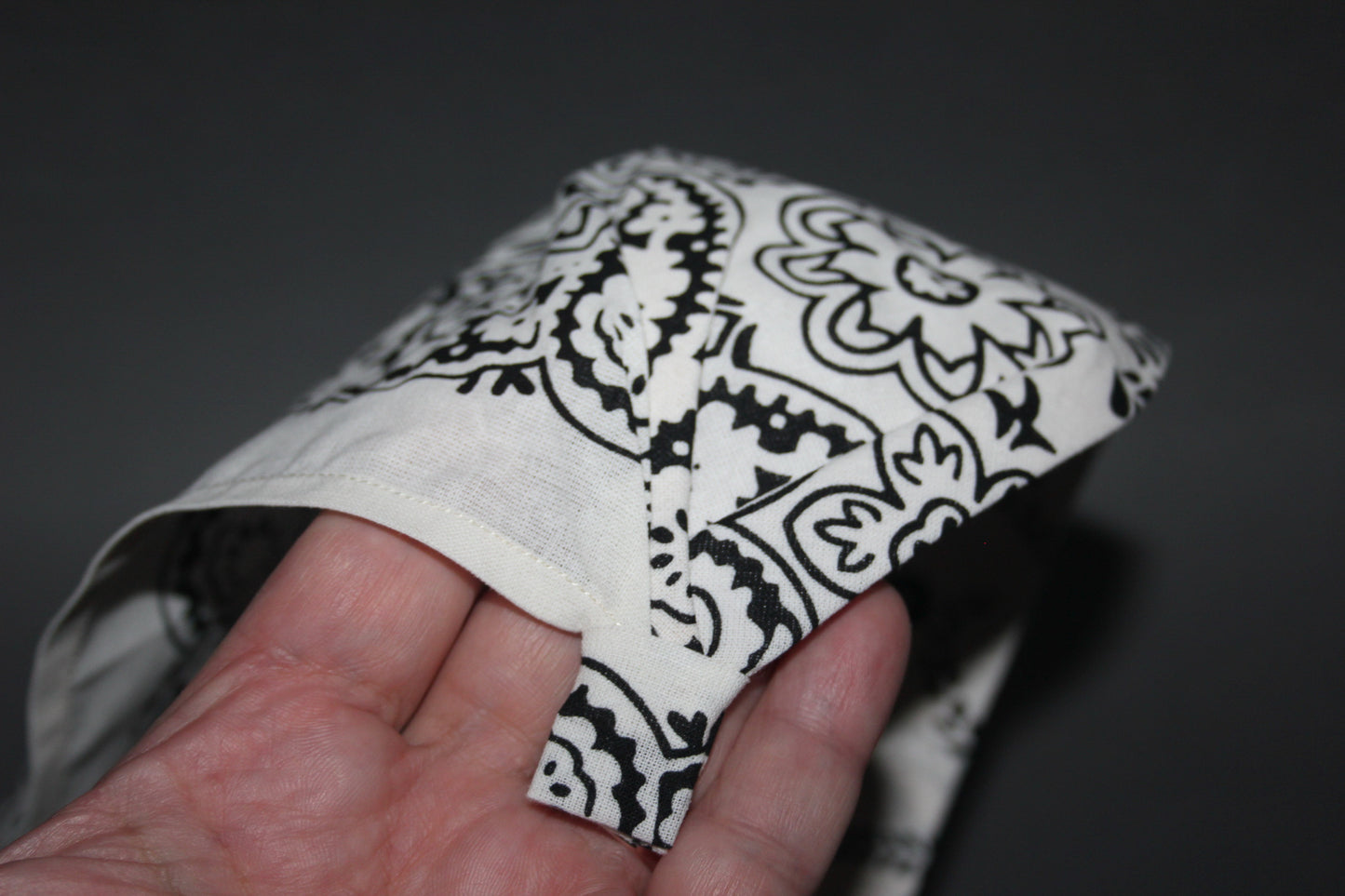 Ivory triangle bandana, 12" inch cotton headband, structured country bandana