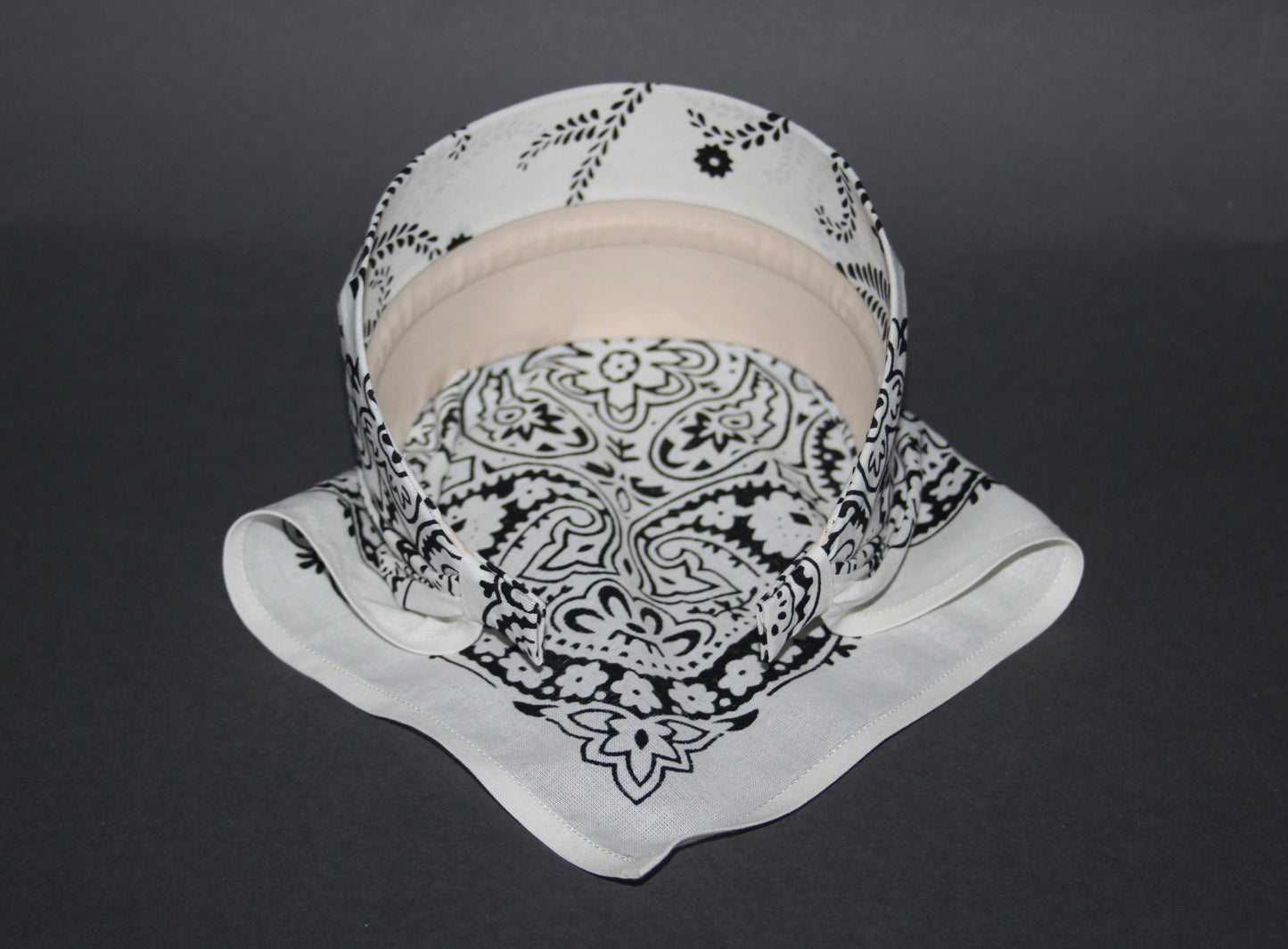 Ivory triangle bandana, 12" inch cotton headband, structured country bandana
