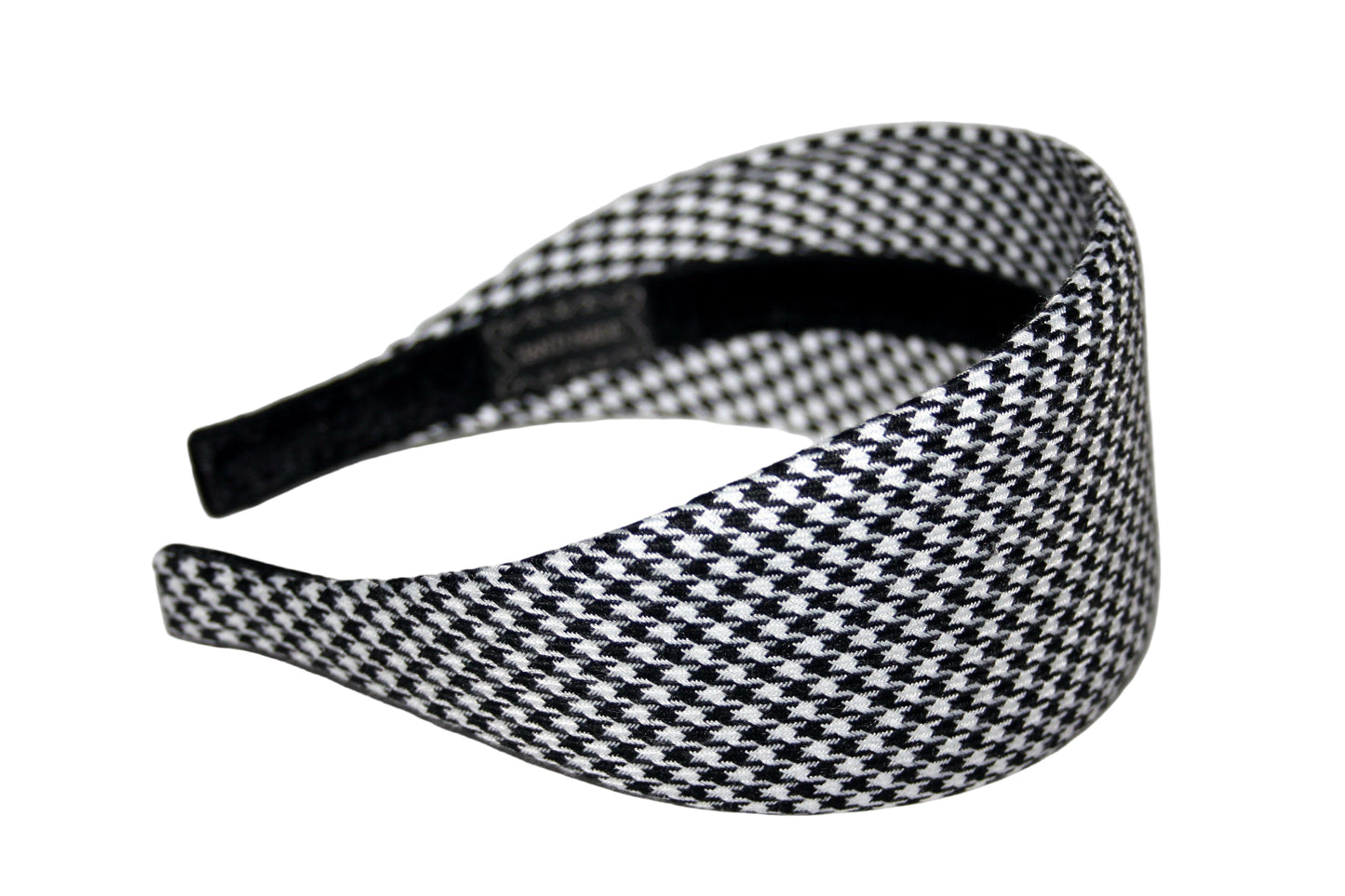 Black and White woman headband Houndstooth wide hairband, plastic free