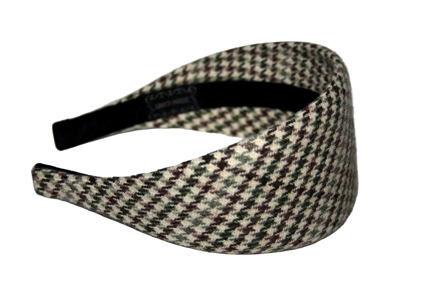 Houndstooth headband, Wool plaid hairband, plastic free