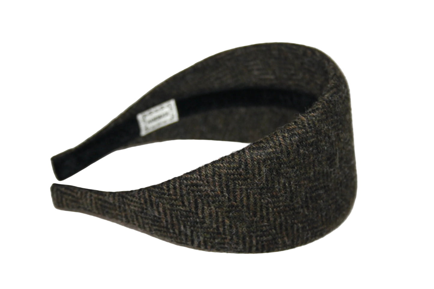 Herringbone wool headband, Black & Green hairband, plastic free