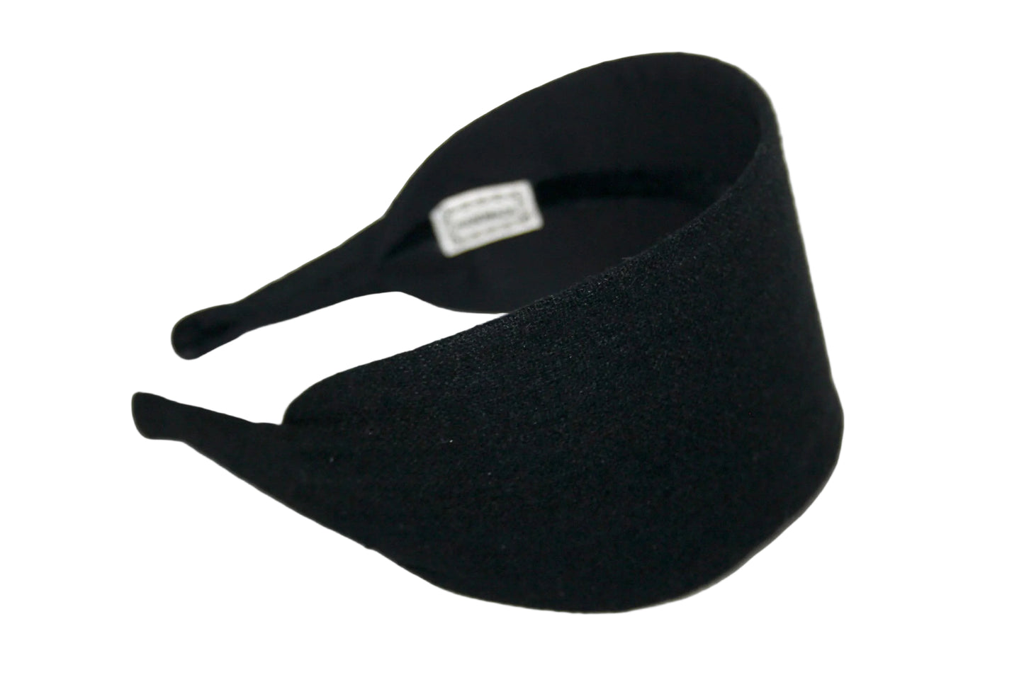 Black wool flat headband, Fleece wool hairband with thin ends, plastic free... NEW