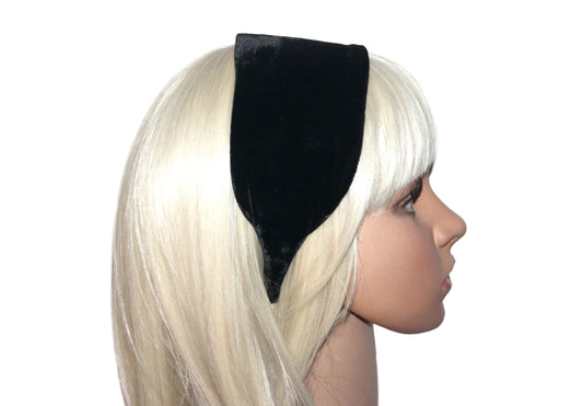 Silk velvet flat headband with thin ends, plastic free... NEW