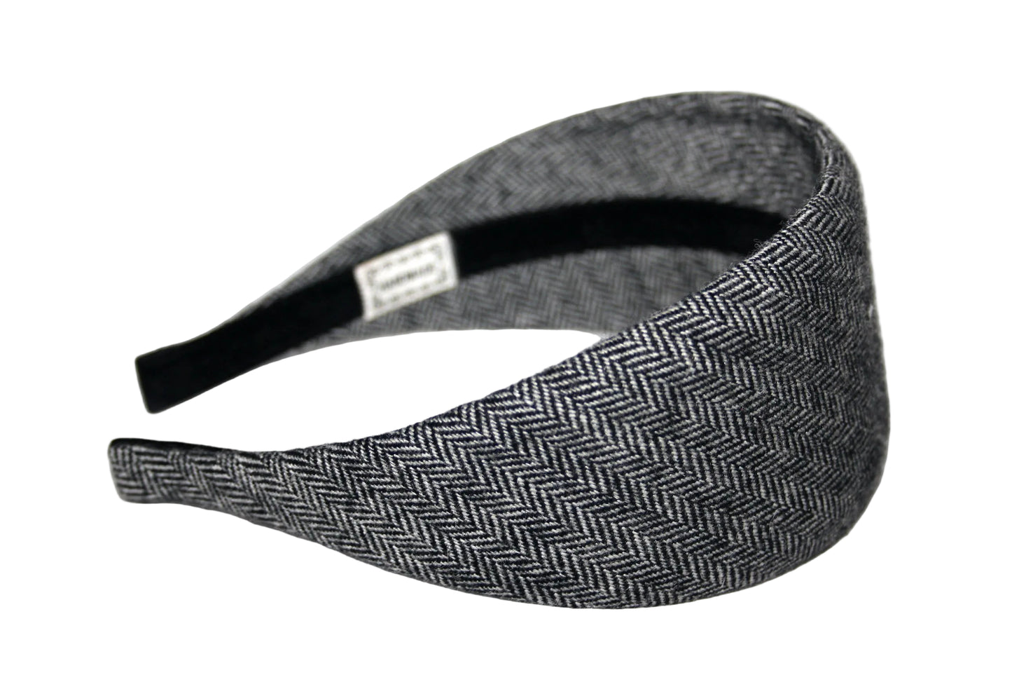 Herringbone wool headband, Black & White hairband scarf, plastic free... NEW