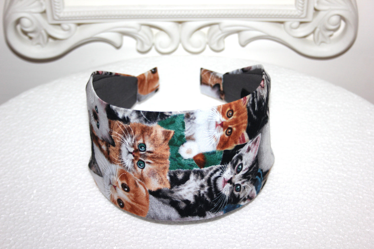 Cat print hairband Headband for women Kitten cotton bandana, adorable pet print headpiece
