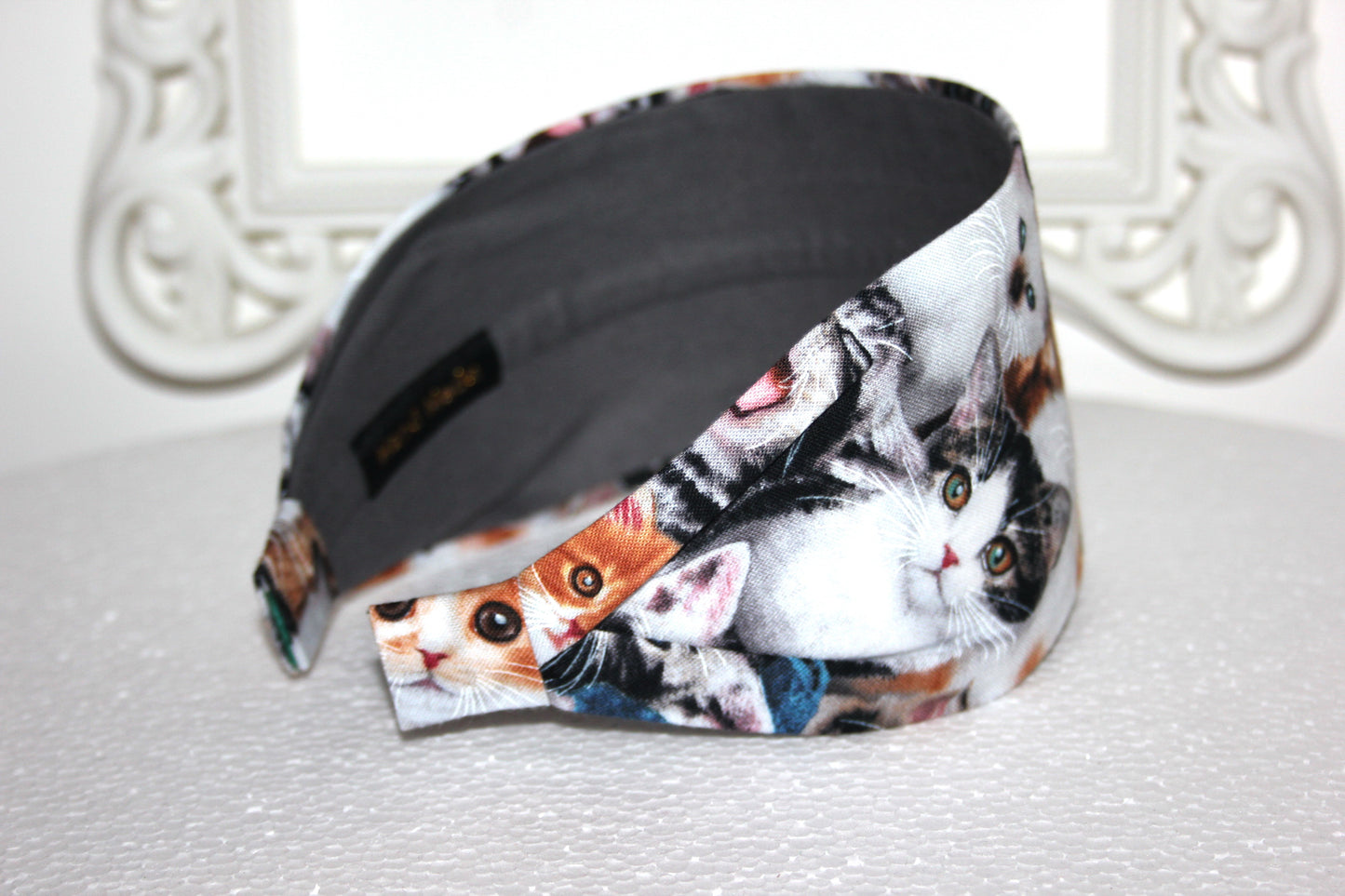 Cat print hairband Headband for women Kitten cotton bandana, adorable pet print headpiece