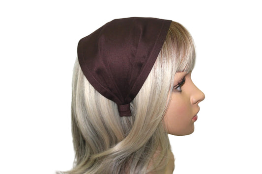 Cotton headband Chocolate Brown alopecia hair bandana