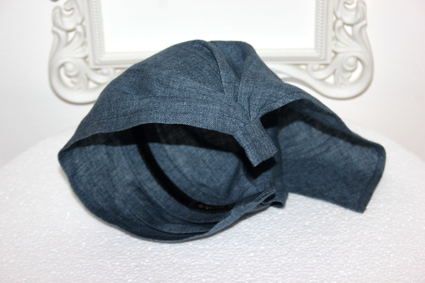 Linen denim Bandana headband Melange kerchief Triangle alopecia headcover