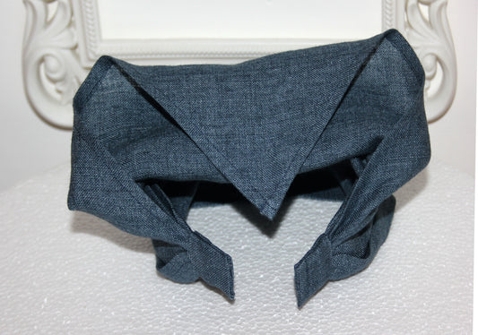 Linen denim Bandana headband Melange kerchief Triangle alopecia headcover