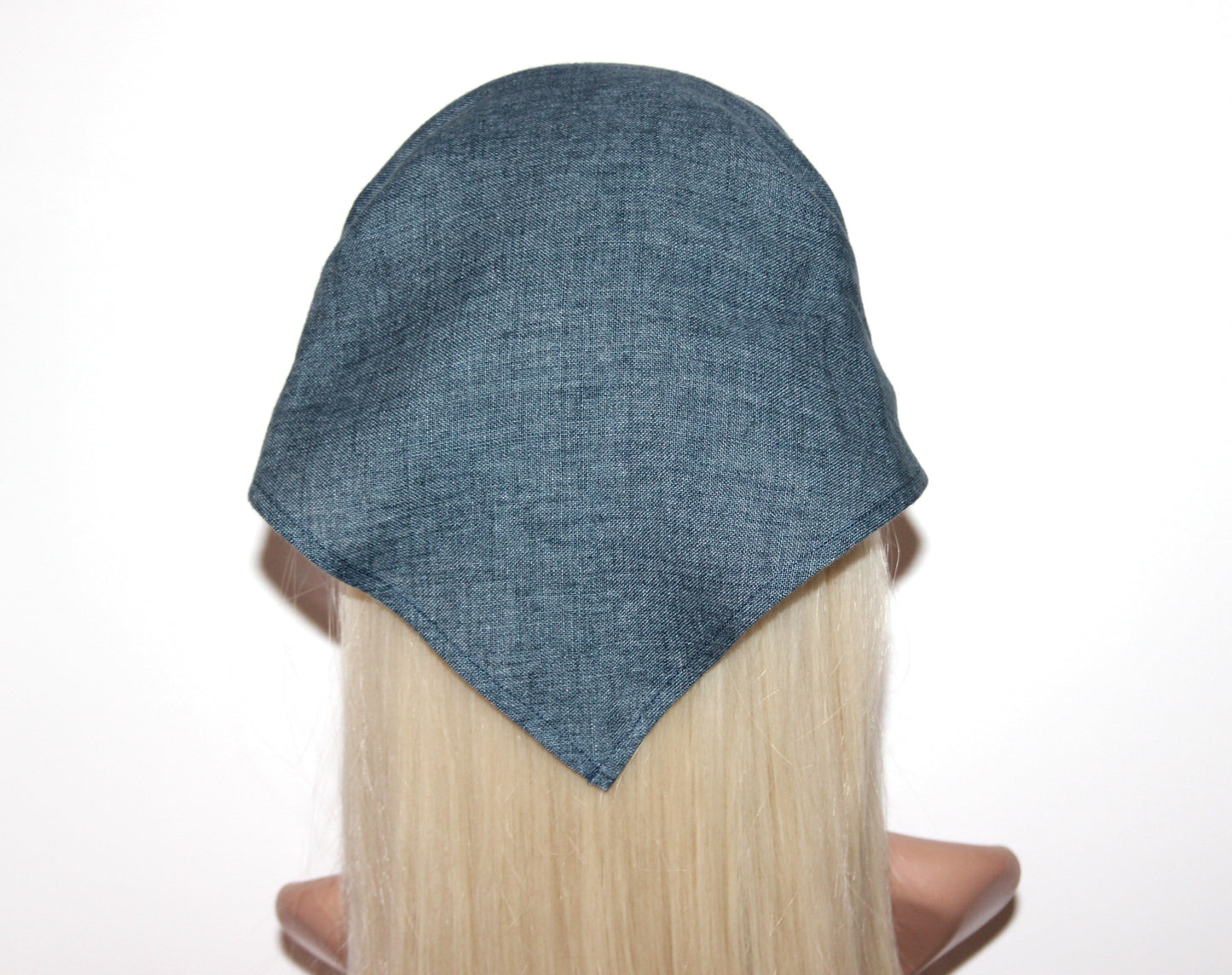 Linen denim Bandana headband Melange kerchief Triangle alopecia headcover