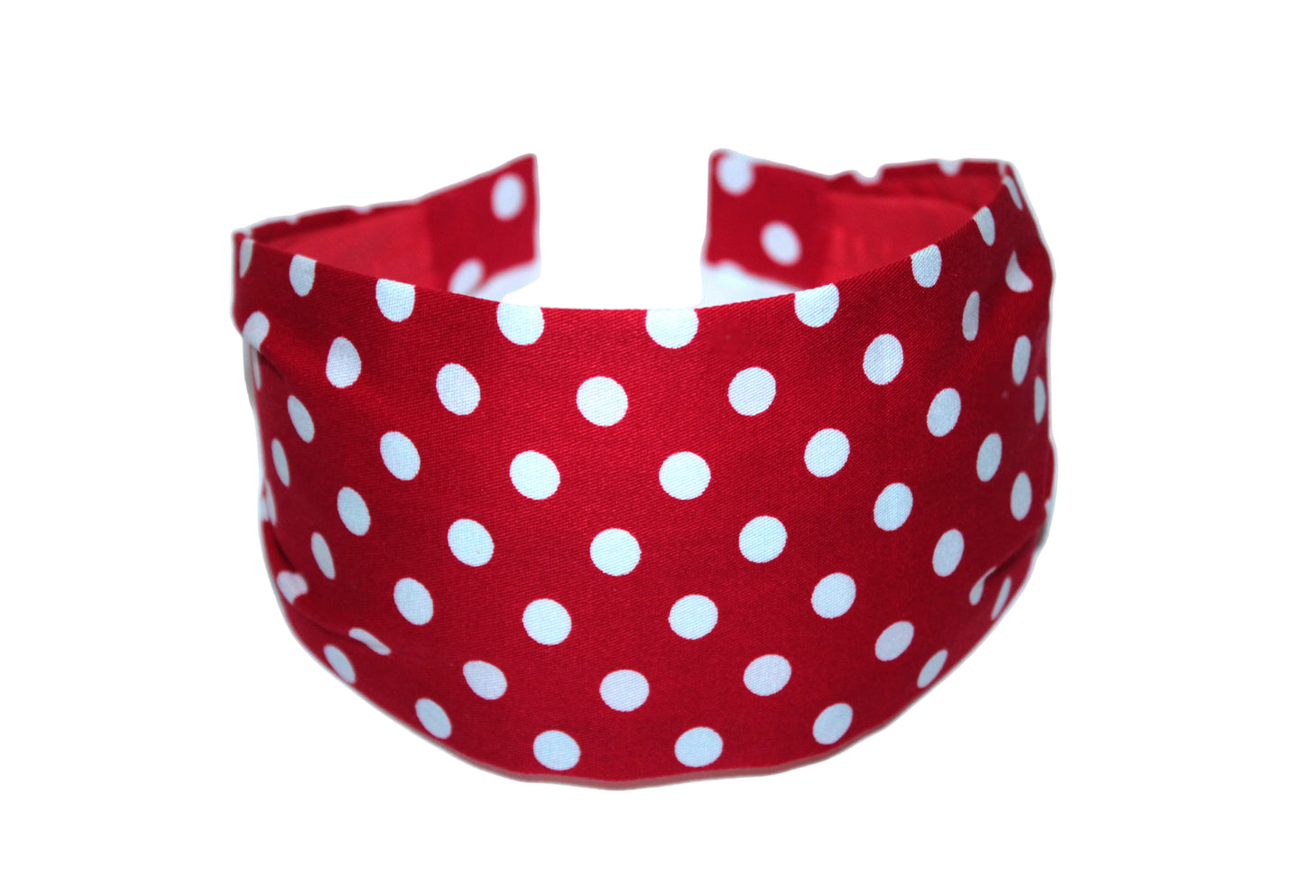 Headband for women Red & White polka dot cotton head scarf