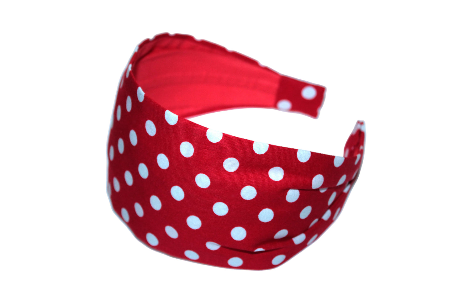 Headband for women Red & White polka dot cotton head scarf