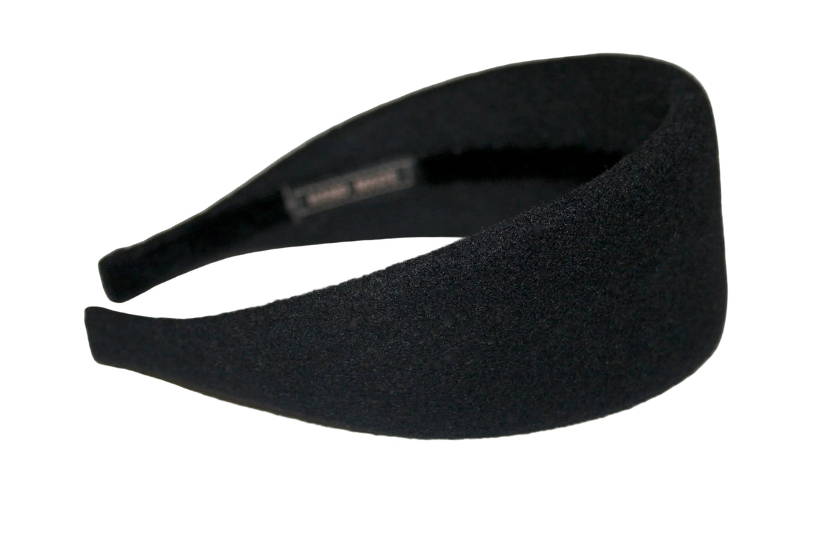 Wool padded headband, Black winter head scarf... NEW