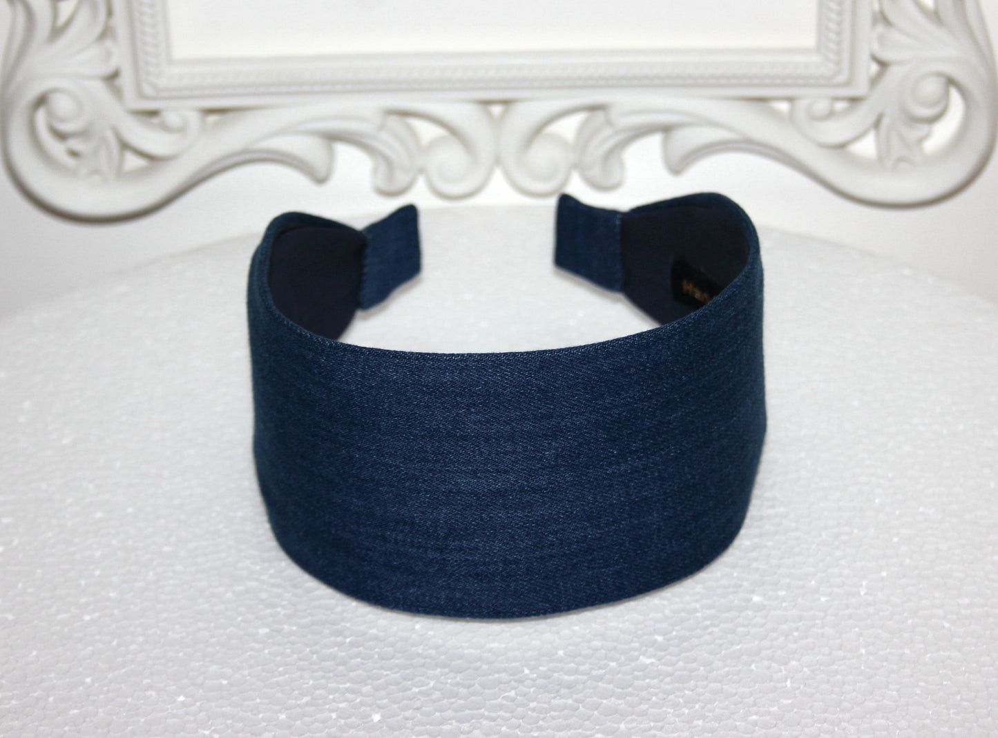 Denim head band Blue wide hairband