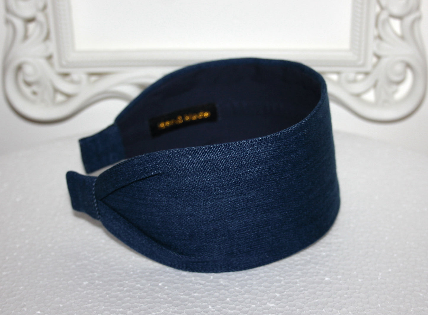 Denim head band Blue wide hairband