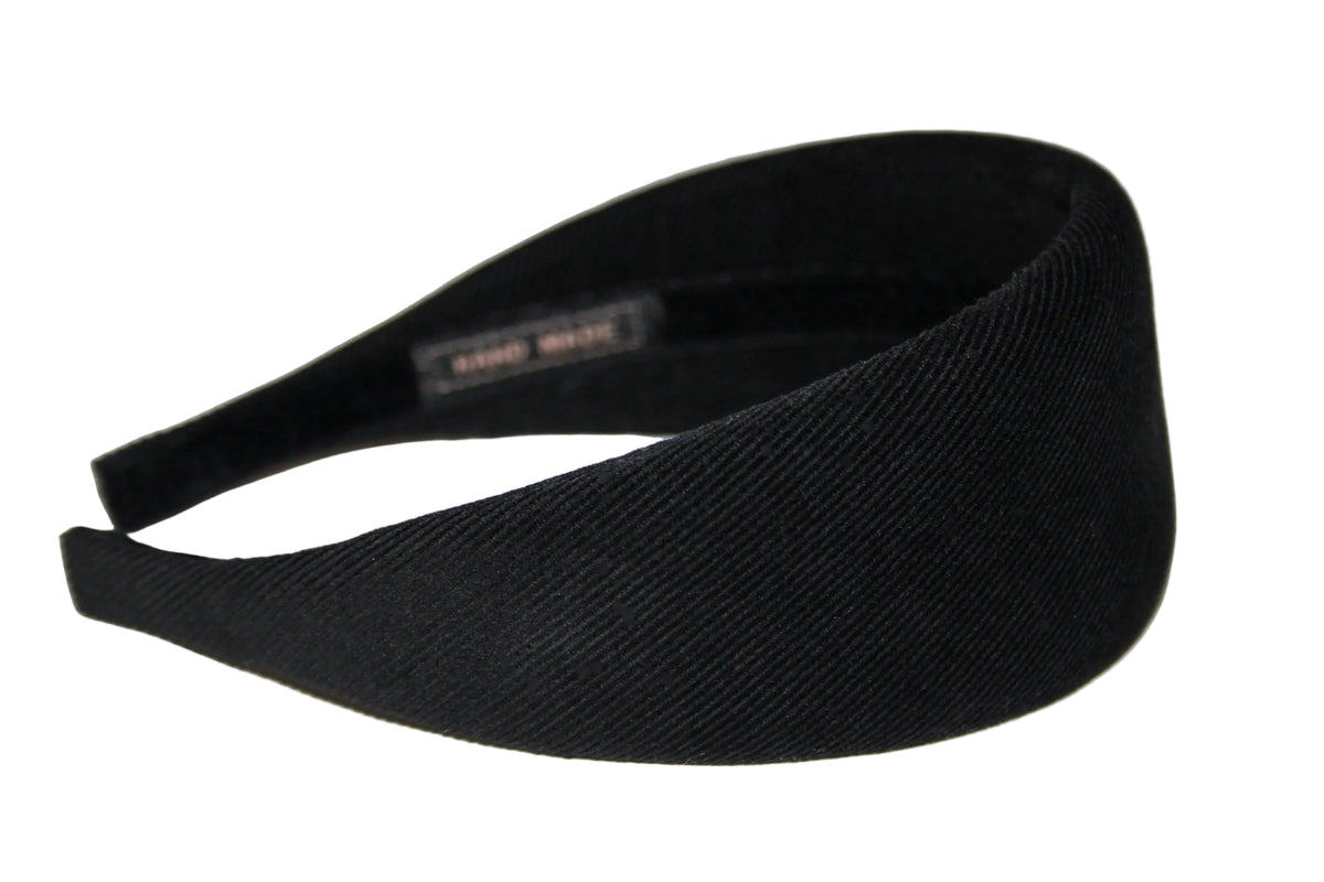 Black micro corduroy padded headband, Cotton velvet hairband... NEW