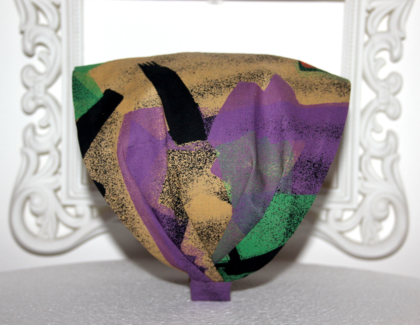 Tie Dye bandana headband Multicolor abstract print hair scarf Wide head cover