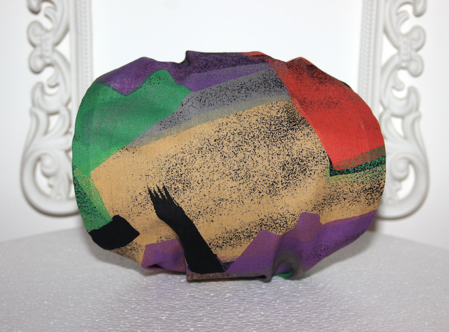 Tie Dye bandana headband Multicolor abstract print hair scarf Wide head cover
