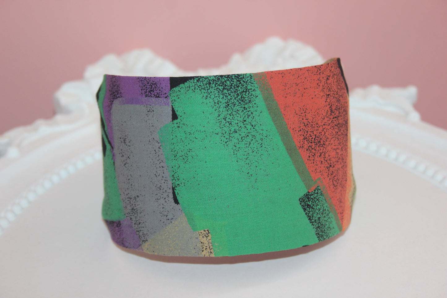 Colorful headband for women Abstract print wide fabric hairband
