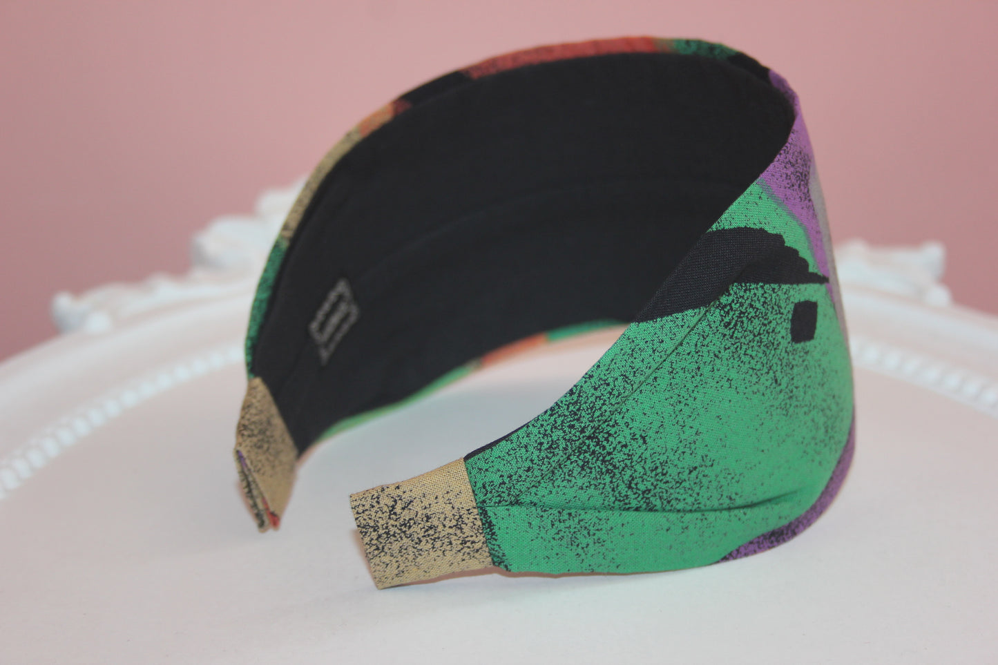 Colorful headband for women Abstract print wide fabric hairband