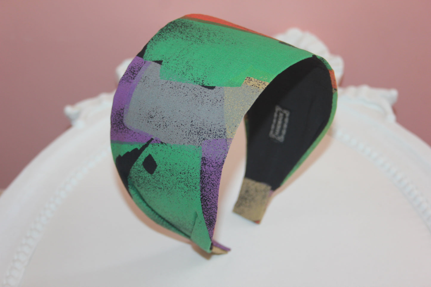 Colorful headband for women Abstract print wide fabric hairband