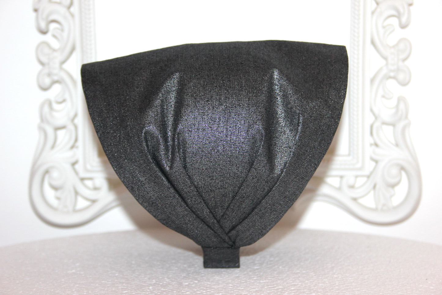 Silver headband bandana Dark Gray fashion head covering Wide alopecia head scarf