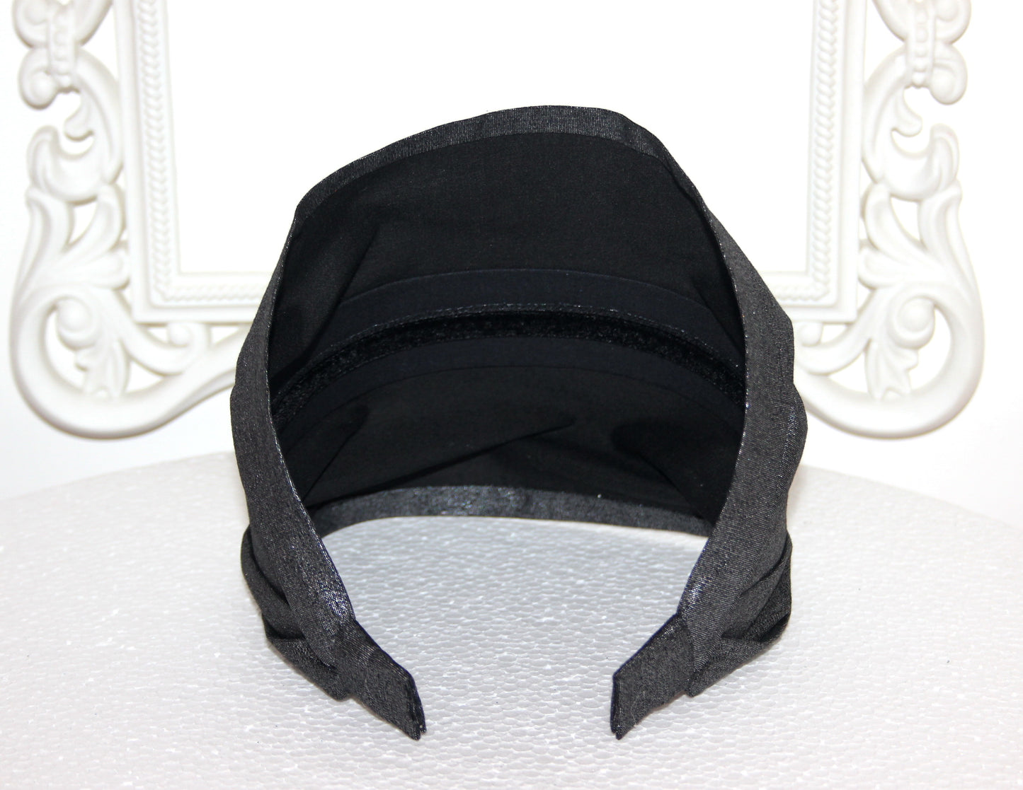 Silver headband bandana Dark Gray fashion head covering Wide alopecia head scarf