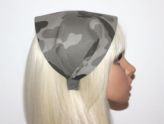 Army Green bandana headband Camouflage cotton hair band Wide head cover