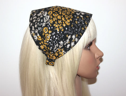 Bandana headband Multicolor abstract print hair scarf, Wide head cover