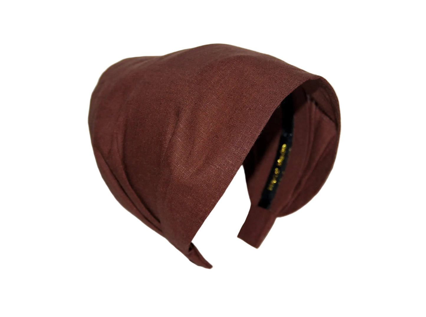 Linen headband Caramel Brown alopecia hair bandana