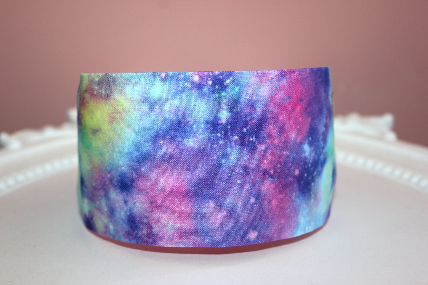 Large headband for women Colorful GALAXY Spice print extra wide hairband bandana