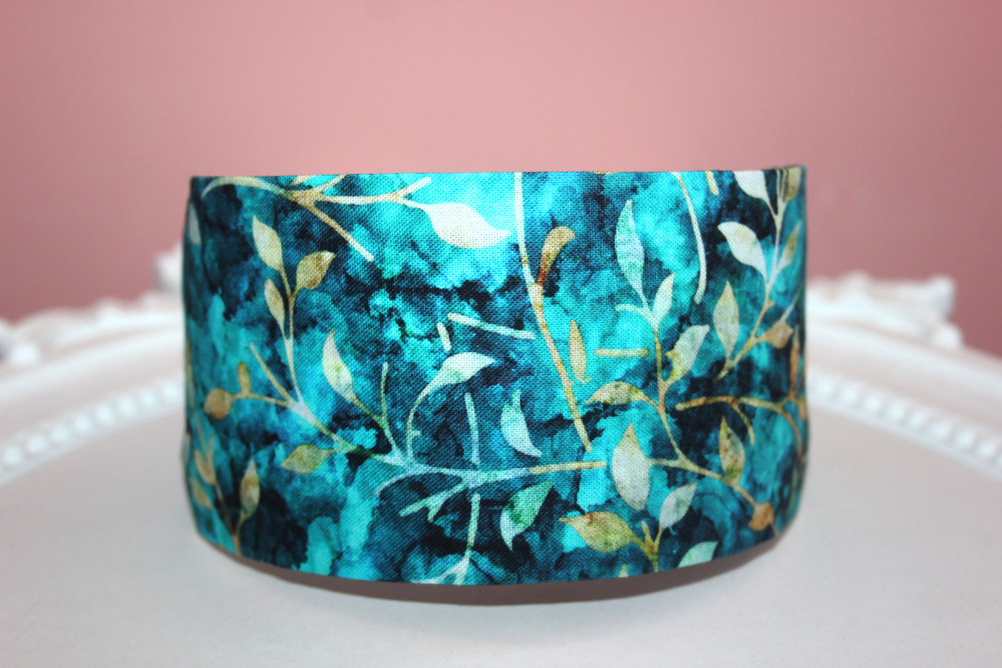 Turquoise batik headband for women