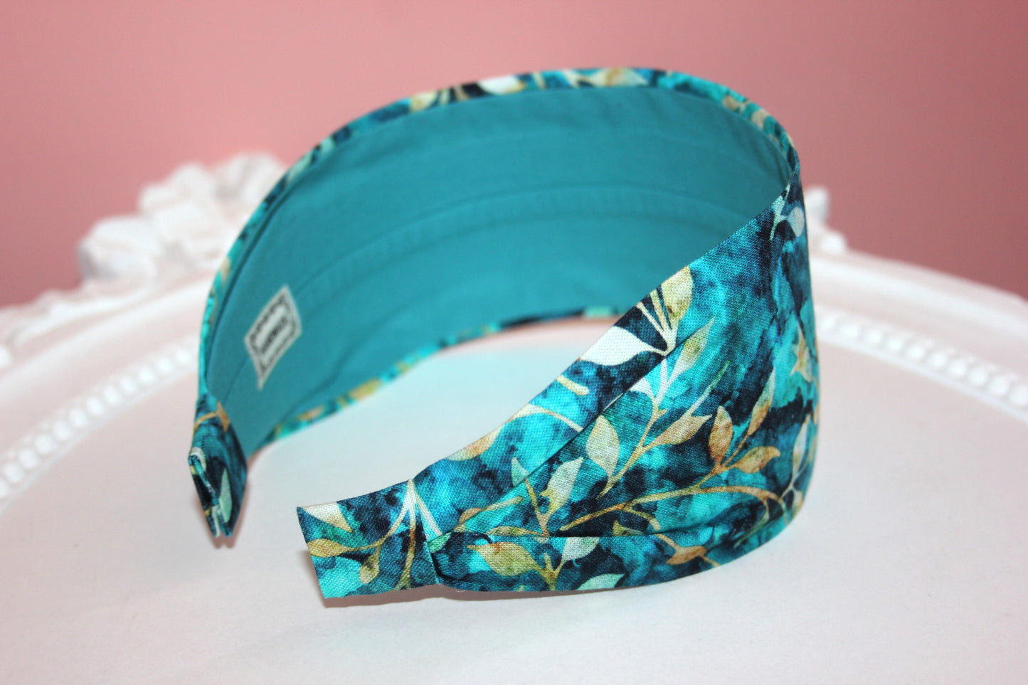 Turquoise batik headband for women