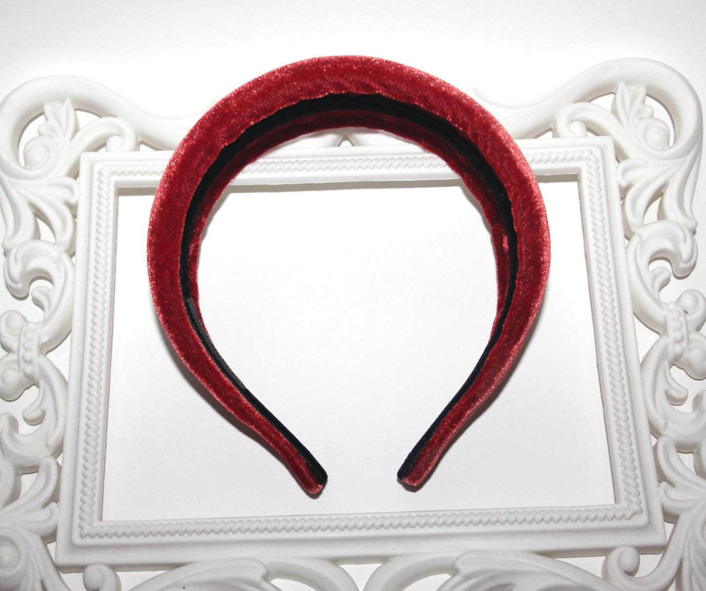 Rust padded velvet headband, Fashion head scarf, plastic free