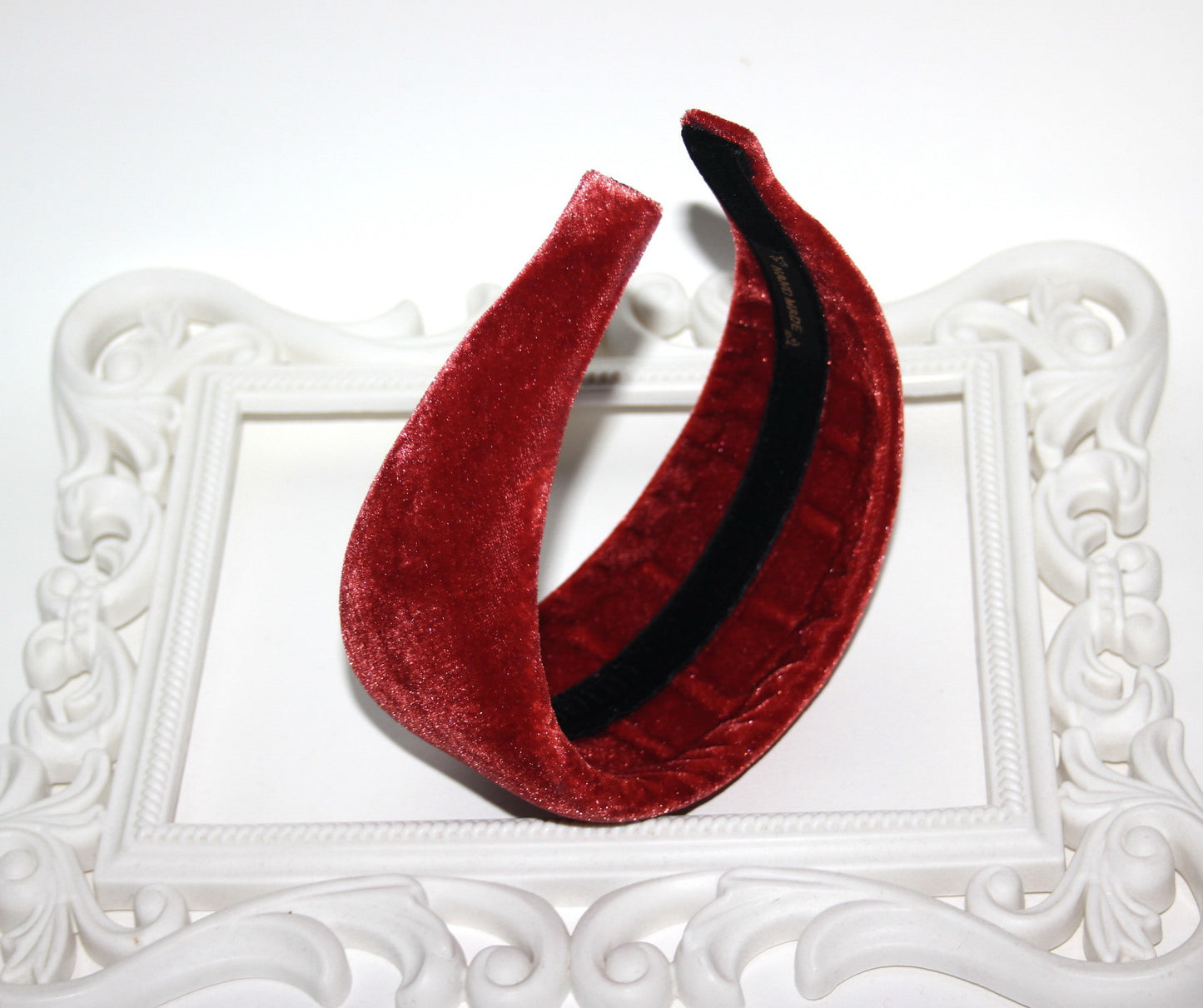 Rust padded velvet headband, Fashion head scarf, plastic free