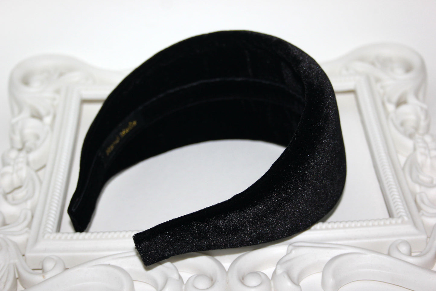 Black velvet padded headband for women, Fashion head scarf, plastic free
